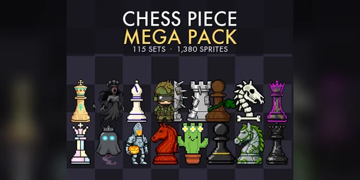 Chess Piece Mega Pack - 115 наборов, 1380 спрайтов