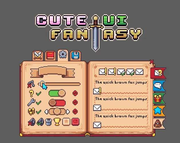 Симпатичный фэнтези UI asset pack
