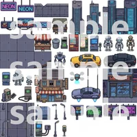 Cyberpunk City Tileset - Pixel Art Asset Pack