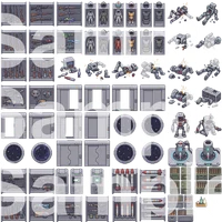 Horror Space Station Top-Down Pixel Art Tileset