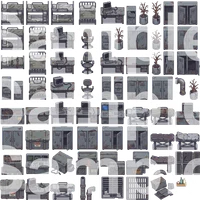 Horror Space Station Top-Down Pixel Art Tileset