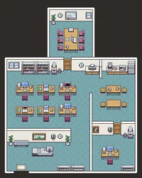 Тайлсет Офисный интерьер Office Interior Tileset (16x16)