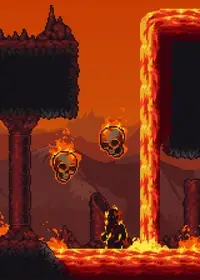 Набор пиксельных ассетов Pixel Art Hell Tiles And Enemies 32x32