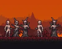 Набор пиксельных ассетов Pixel Art Hell Tiles And Enemies 32x32