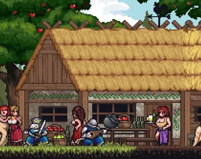 Pixel Art Village Houses Asset Pack - 2D Sidescroller