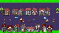 Pixel Town Builder — 4 стиля города, 88 зданий