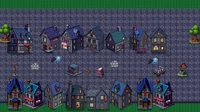Pixel Town Builder — 4 стиля города, 88 зданий