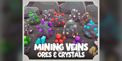 Стилизованные рудные жилы: модульный набор руд и кристаллов Stylized Mining Nodes
